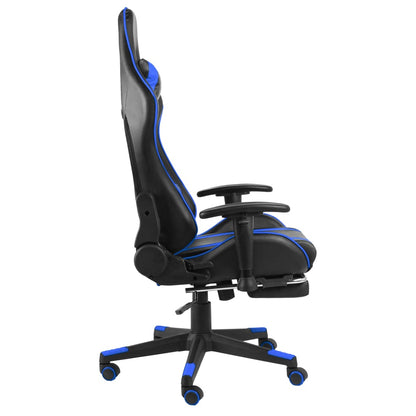 Gamestoel Draaibaar Pvc Blauw Met voetensteun