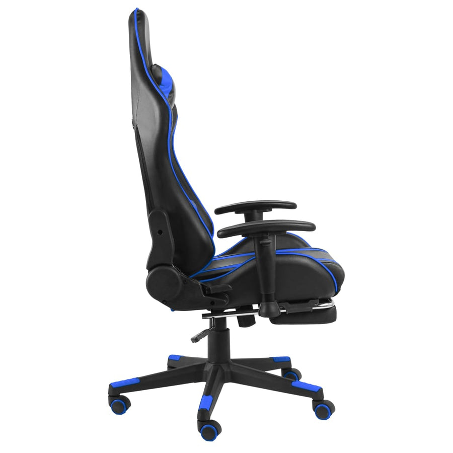 Gamestoel Draaibaar Pvc Blauw Met voetensteun
