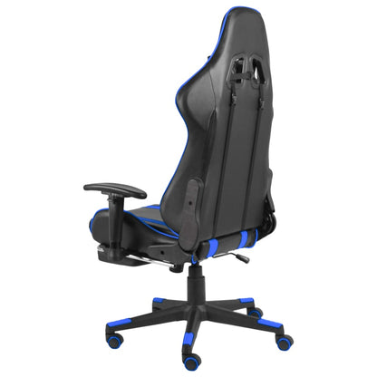 Gamestoel Draaibaar Pvc Blauw Met voetensteun