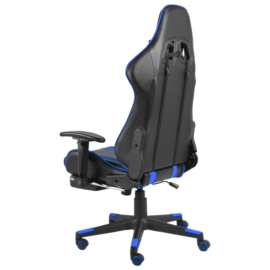 Gamestoel Draaibaar Pvc Blauw Met voetensteun