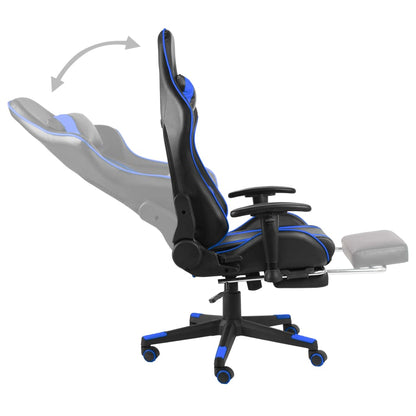 Gamestoel Draaibaar Pvc Blauw Met voetensteun