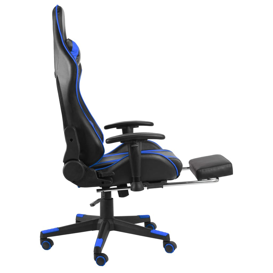 Gamestoel Draaibaar Pvc Blauw Met voetensteun