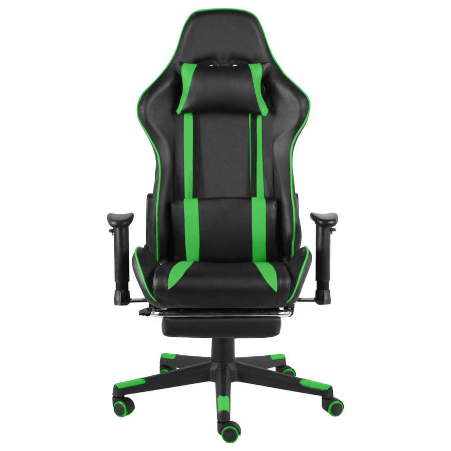 Gamestoel Draaibaar Pvc Groen Met voetensteun