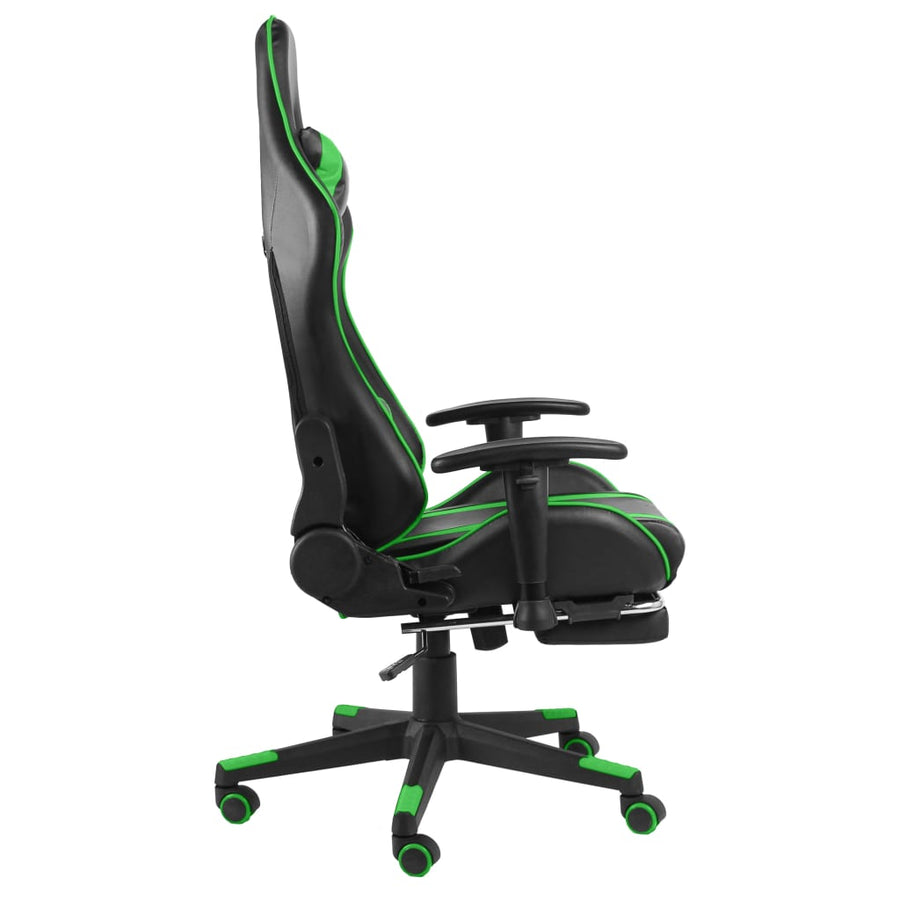 Gamestoel Draaibaar Pvc Groen Met voetensteun