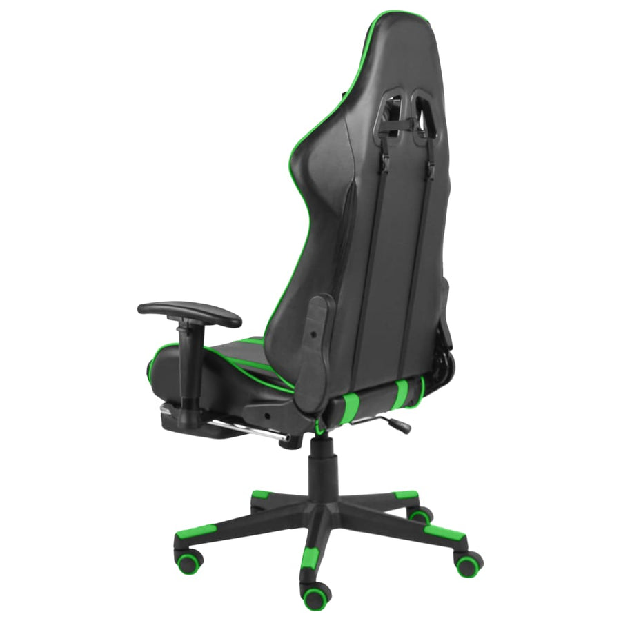 Gamestoel Draaibaar Pvc Groen Met voetensteun
