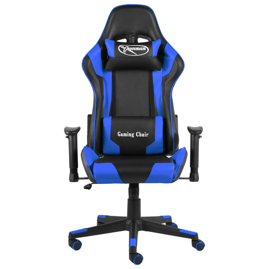 Gamestoel Draaibaar Pvc Blauw Zonder voetensteun