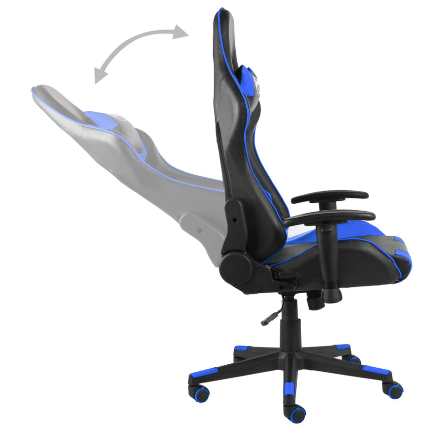 Gamestoel Draaibaar Pvc Blauw Zonder voetensteun