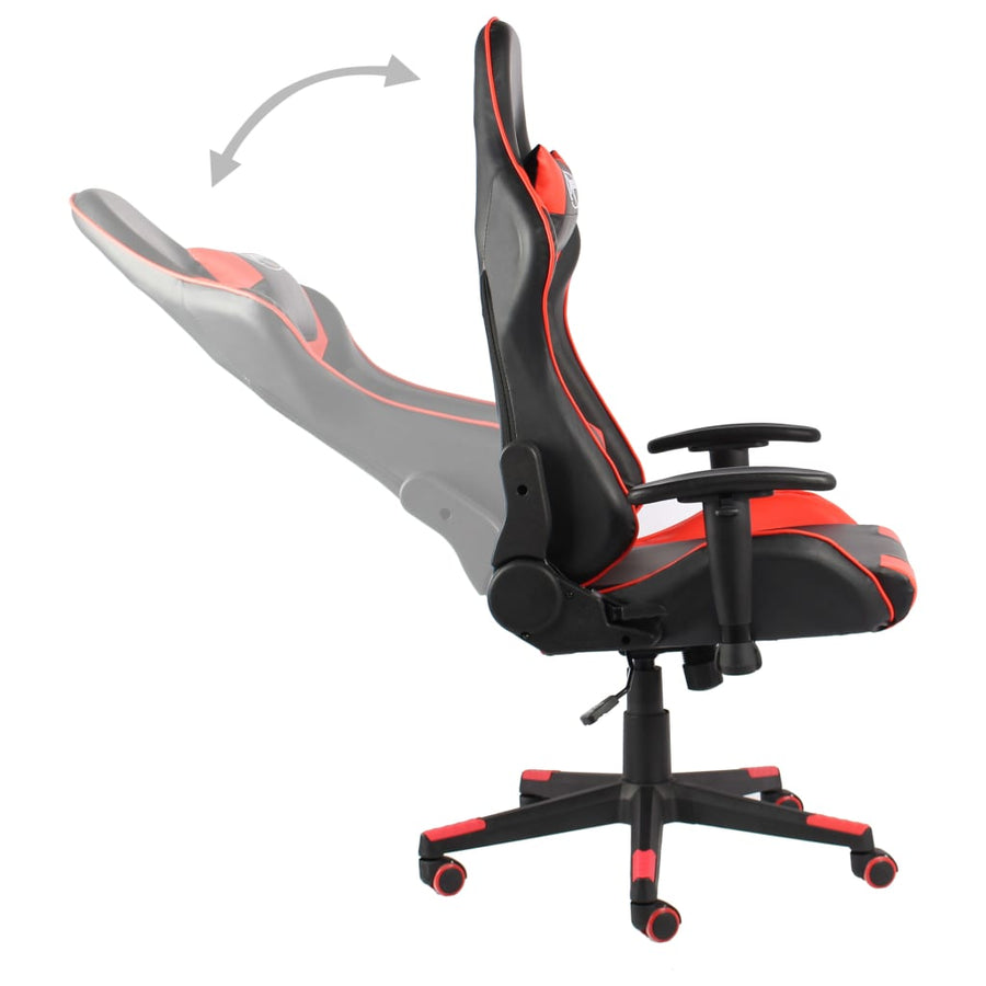 Gamestoel Draaibaar Pvc Rood Zonder voetensteun