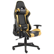 Gaming chair swivel PVC gold-colored