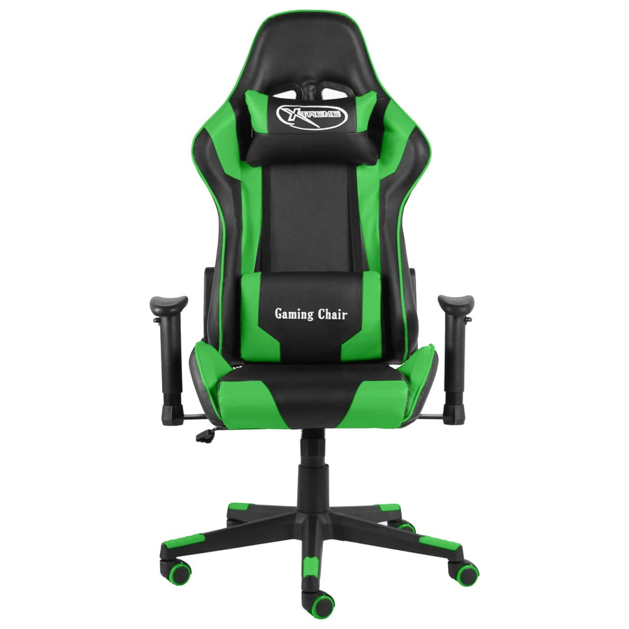Gamestoel Draaibaar Pvc Groen Zonder voetensteun
