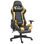 Gamestoel draaibaar met voetensteun PVC goud
