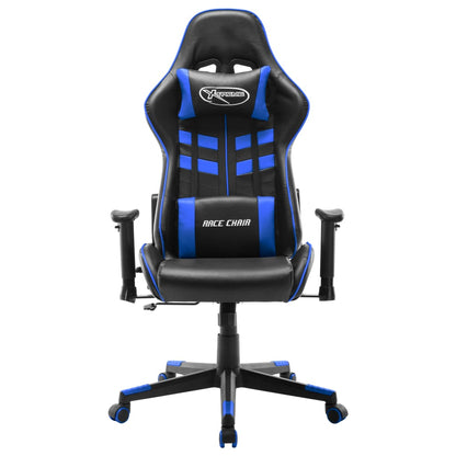Gamestoel Kunstleer Zwart en blauw Zonder voetensteun