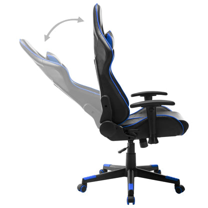 Gamestoel Kunstleer Zwart en blauw Zonder voetensteun