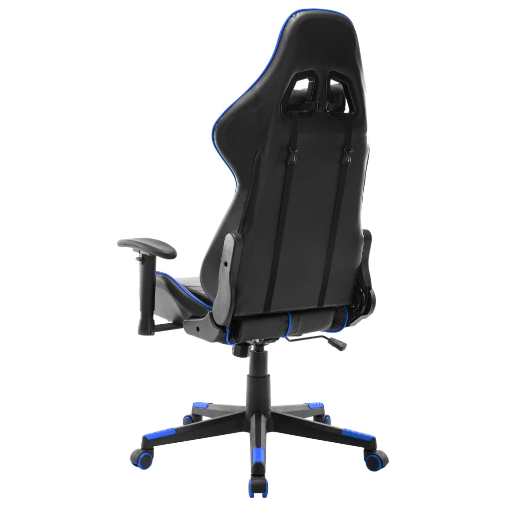 Gamestoel Kunstleer Zwart en blauw Zonder voetensteun