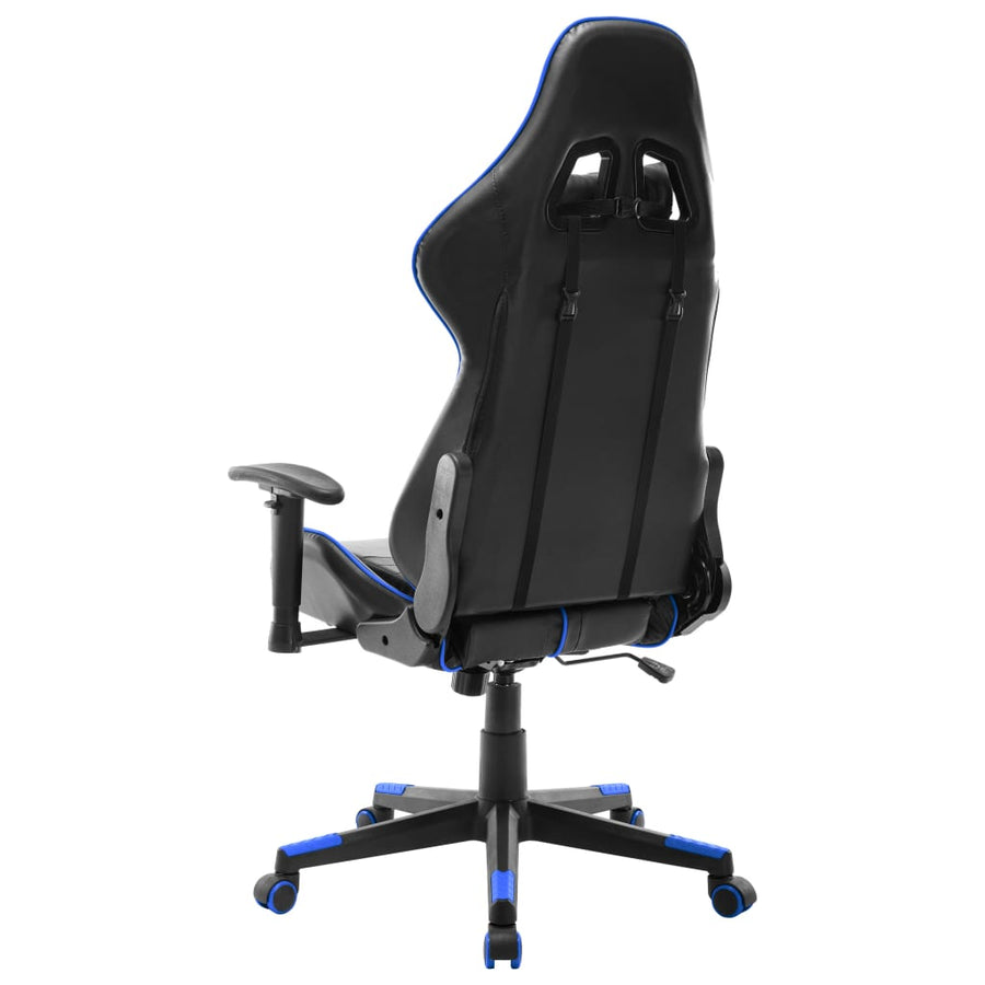 Gamestoel Kunstleer Zwart en blauw Zonder voetensteun