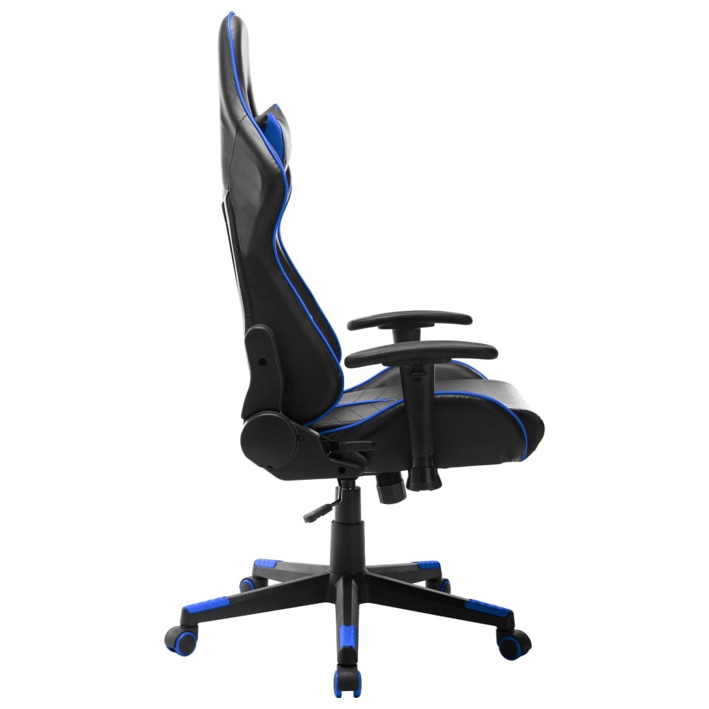 Gamestoel Kunstleer Zwart en blauw Zonder voetensteun