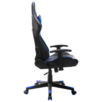 Gamestoel Kunstleer Zwart en blauw Zonder voetensteun