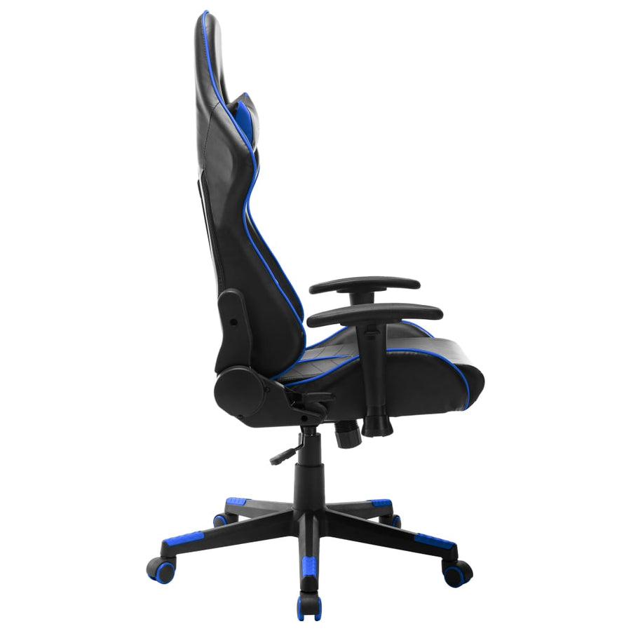 Gamestoel Kunstleer Zwart en blauw Zonder voetensteun