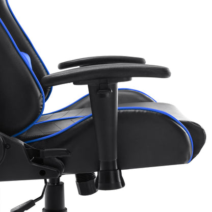 Gamestoel Kunstleer Zwart en blauw Zonder voetensteun
