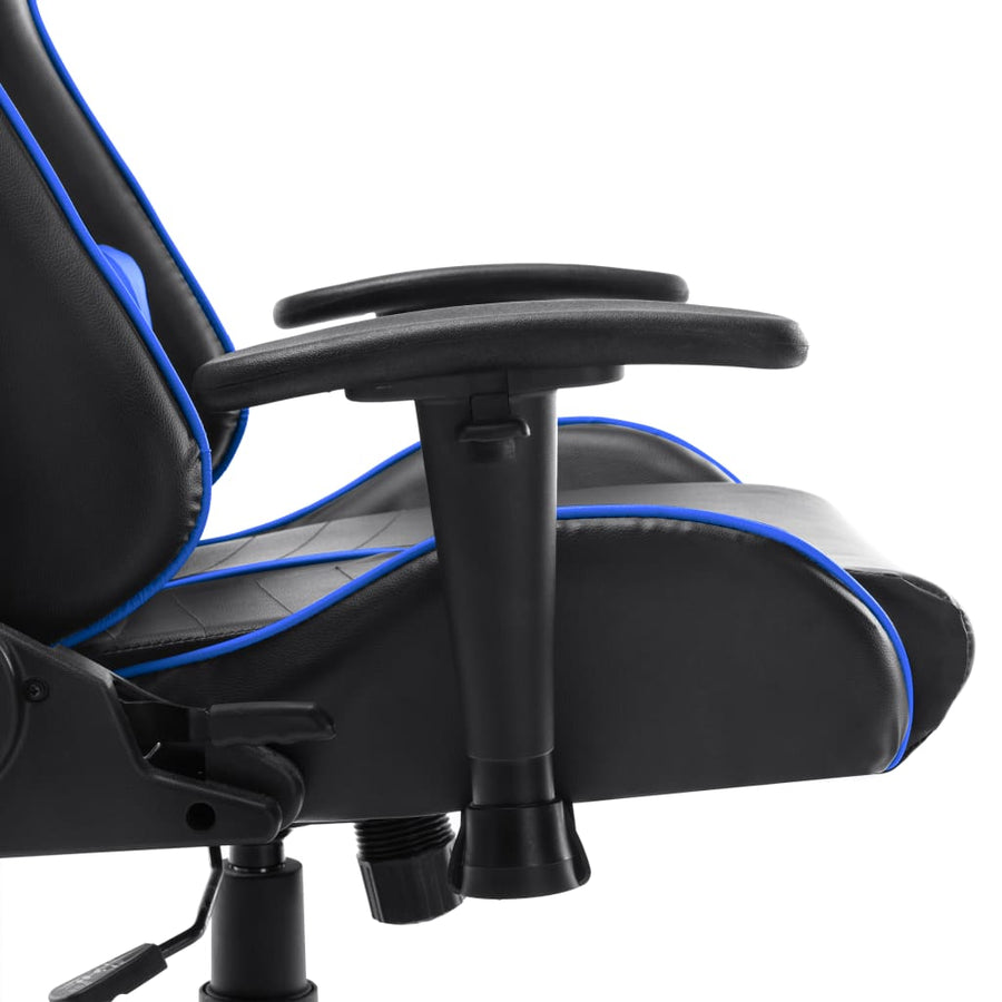 Gamestoel Kunstleer Zwart en blauw Zonder voetensteun