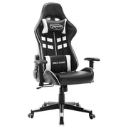 Gamestoel kunstleer zwart wit 67x61x123-133 cm