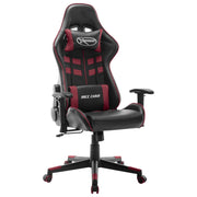 Gamestoel kunstleer zwart wijnrood 67x61x123-133 cm