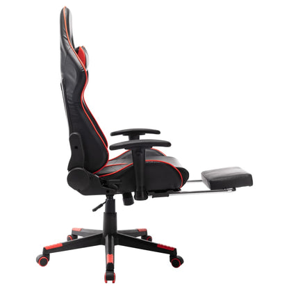 Gamestoel Kunstleer Zwart en rood Met voetensteun