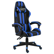 Racestoel kunstleer zwart blauw