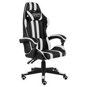 Racestoel kunstleer zwart wit 62x69x115-130 cm