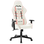 Gamestoel kunstleer wit roze 67x61x123-133 cm