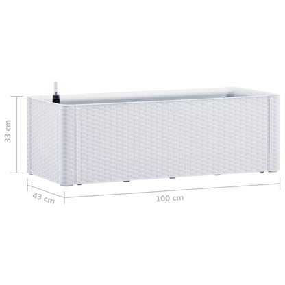 Plantenbak hoog met zelfbewateringssysteem 100x43x33 cm wit 100 x 43 x 33 cm Wit