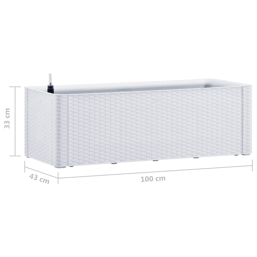 Plantenbak hoog met zelfbewateringssysteem 100x43x33 cm wit 100 x 43 x 33 cm Wit