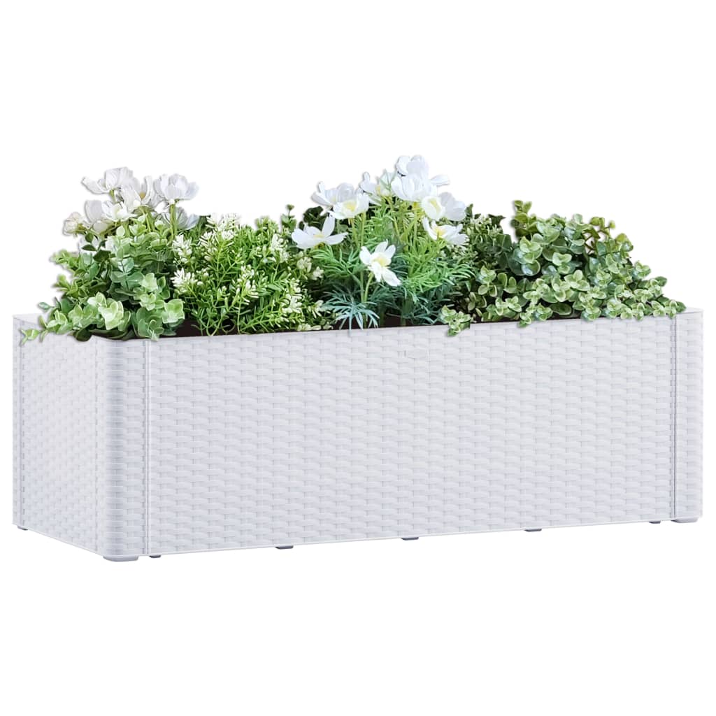 Plantenbak hoog met zelfbewateringssysteem 100x43x33 cm wit 100 x 43 x 33 cm Wit