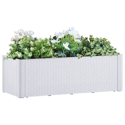 Plantenbak hoog met zelfbewateringssysteem 100x43x33 cm wit 100 x 43 x 33 cm Wit