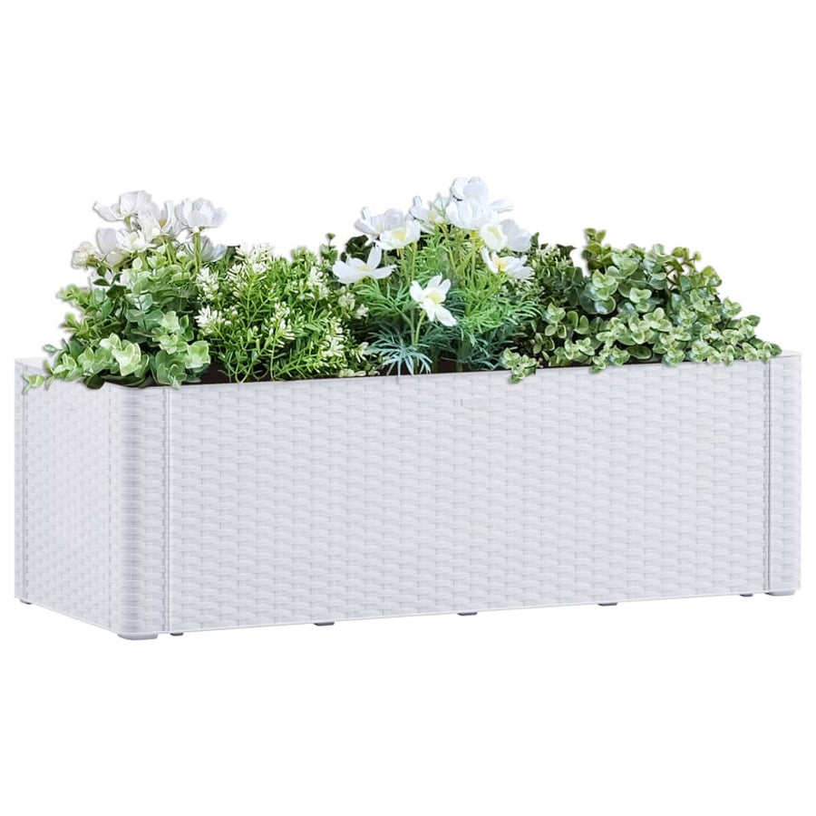 Plantenbak hoog met zelfbewateringssysteem 100x43x33 cm wit 100 x 43 x 33 cm Wit