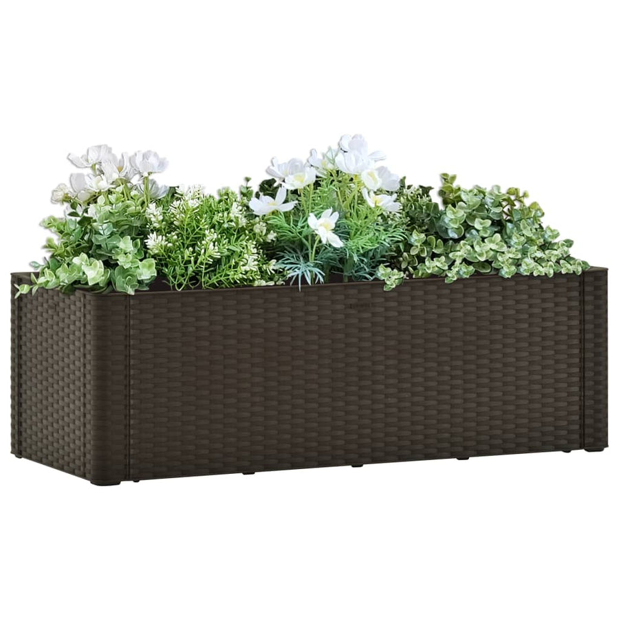 Plantenbak hoog met zelfbewateringssysteem 100x43x33 cm mokka 100 x 43 x33 cm Mokka