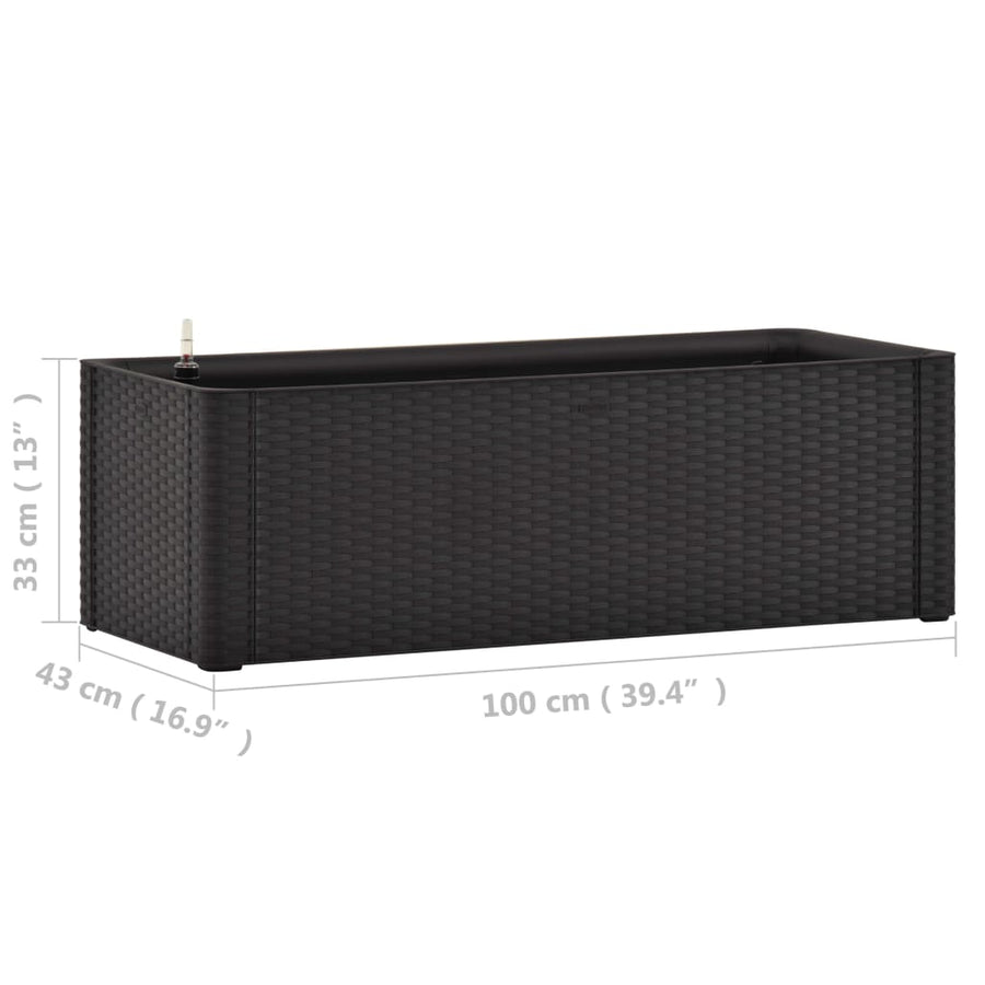 Plantenbak hoog zelfbewateringssysteem 100x43x33 cm antraciet 100 x 43 x 33 cm Antraciet