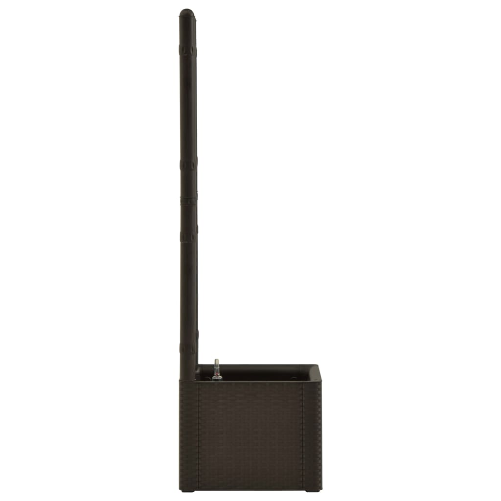 Plantenbak hoog met latwerk en zelfbewateringssysteem mokka 43 x 43 x 142 cm Mokka