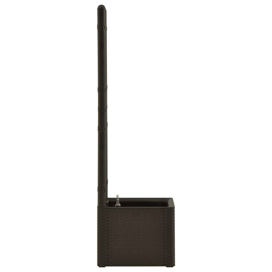 Plantenbak hoog met latwerk en zelfbewateringssysteem mokka 43 x 43 x 142 cm Mokka
