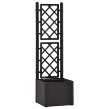 Plantenbak hoog met latwerk en zelfbewateringssysteem antraciet 43 x 43 x 142 cm Antraciet