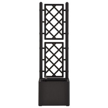 Plantenbak hoog met latwerk en zelfbewateringssysteem antraciet 43 x 43 x 142 cm Antraciet