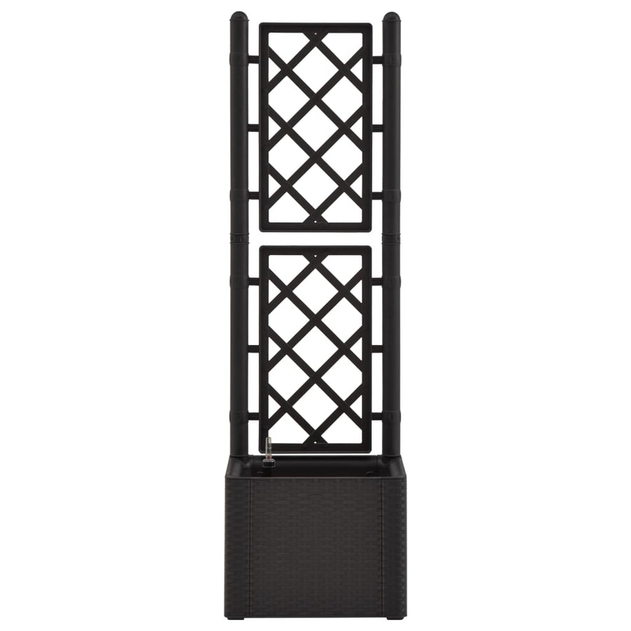Plantenbak hoog met latwerk en zelfbewateringssysteem antraciet 43 x 43 x 142 cm Antraciet