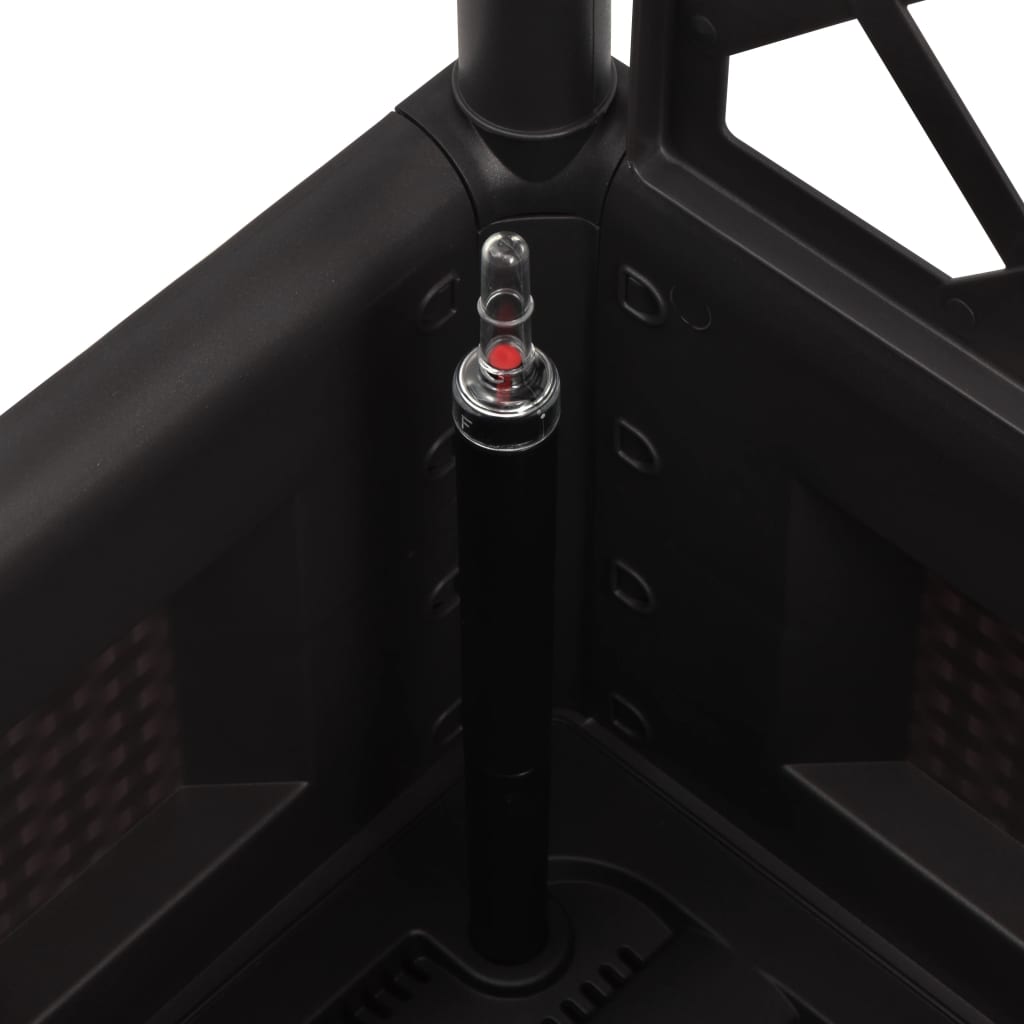 Plantenbak hoog met latwerk en zelfbewateringssysteem antraciet 43 x 43 x 142 cm Antraciet