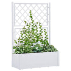 Plantenbak hoog met latwerk 100x43x142 cm wit