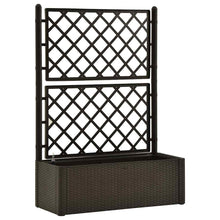Plantenbak Hoog Met Latwerk En Zelfbewateringssysteem Mokka 100 x 43 x 142 cm