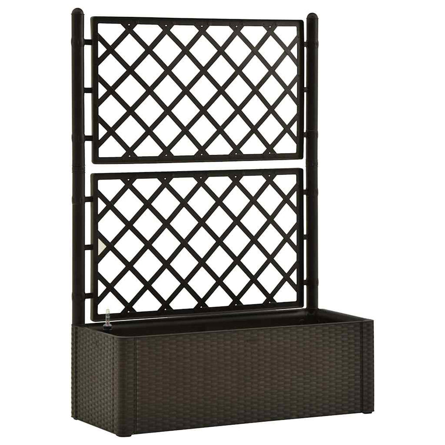 Plantenbak Hoog Met Latwerk En Zelfbewateringssysteem Mokka 100 x 43 x 142 cm