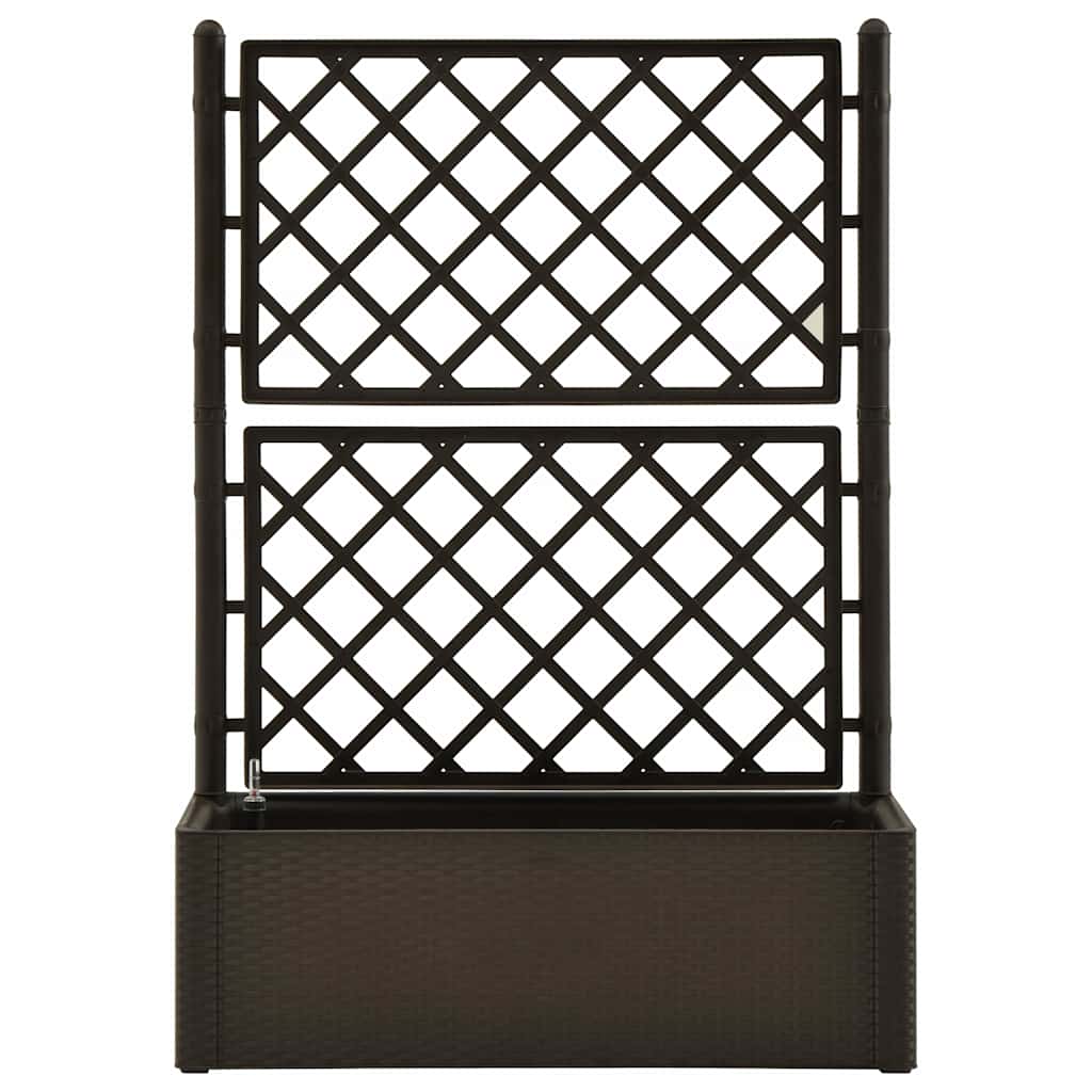 Plantenbak Hoog Met Latwerk En Zelfbewateringssysteem Mokka 100 x 43 x 142 cm