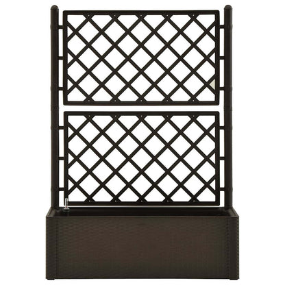 Plantenbak Hoog Met Latwerk En Zelfbewateringssysteem Mokka 100 x 43 x 142 cm