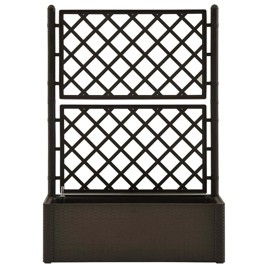 Plantenbak Hoog Met Latwerk En Zelfbewateringssysteem Mokka 100 x 43 x 142 cm