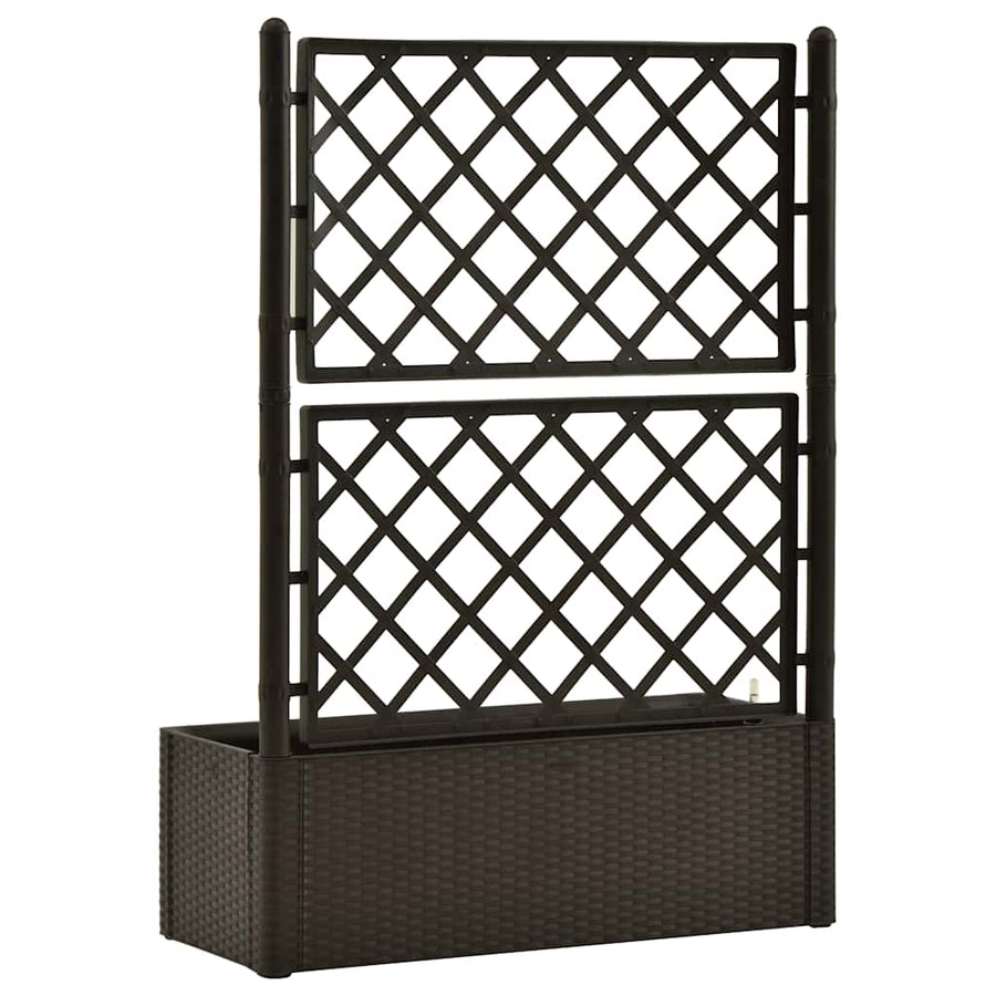 Plantenbak Hoog Met Latwerk En Zelfbewateringssysteem Mokka 100 x 43 x 142 cm